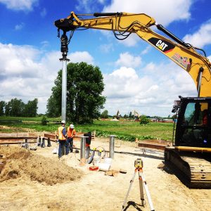 Les pieux vissés d'Excavation Laflamme et Ménard